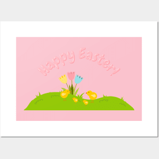 Cute little chicks Easter wishes Posters and Art